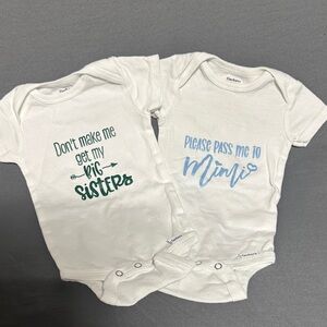 Gerber White and Blue/Green Kids Matching Set